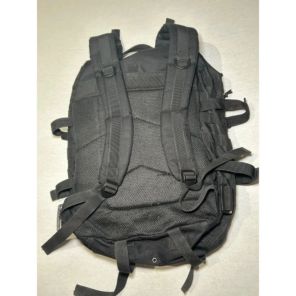 Tactical Black Adjustable Bag W/ patch attachable material and MOLLE Panel